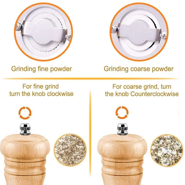 Acacia Wood Salt and Pepper Grinder Set