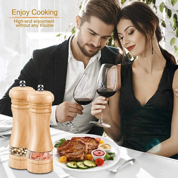 Acacia Wood Salt and Pepper Grinder Set