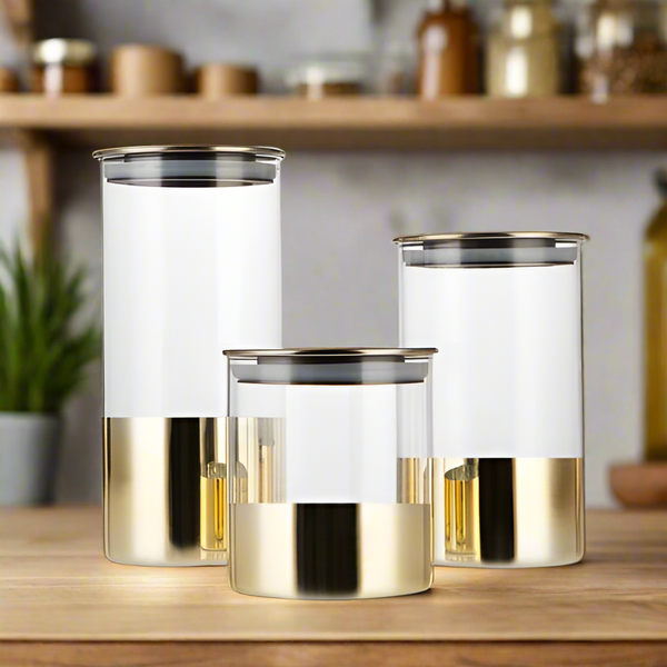 Golden Lid Glass Jar