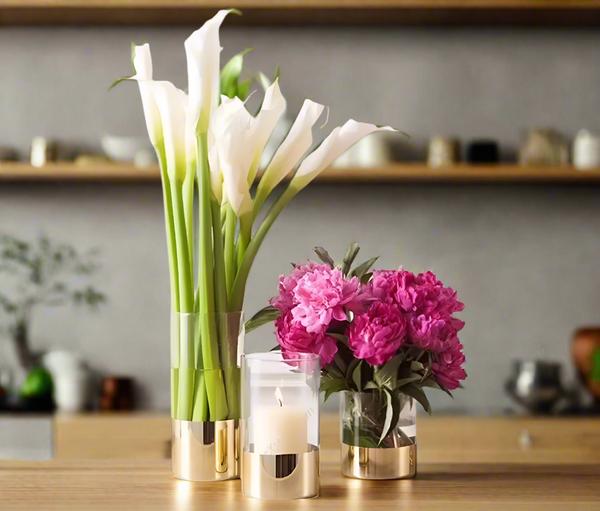 Golden Lid Glass Jar