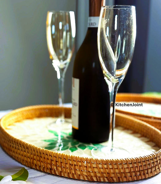 Emerald Rattan Tray Set