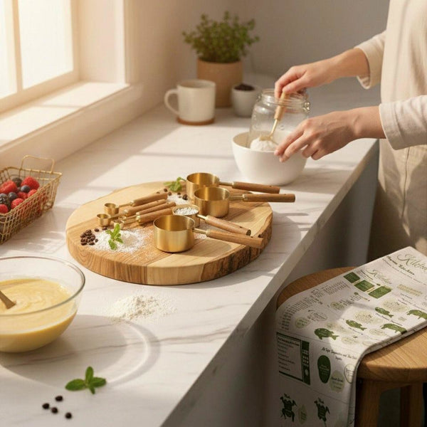 Ensemble de dessous de verre en marbre doré