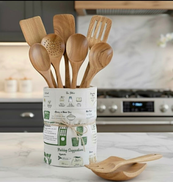 Kochset aus Teakholz