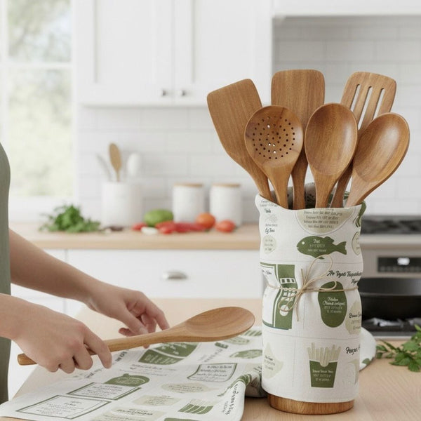 Kochset aus Teakholz