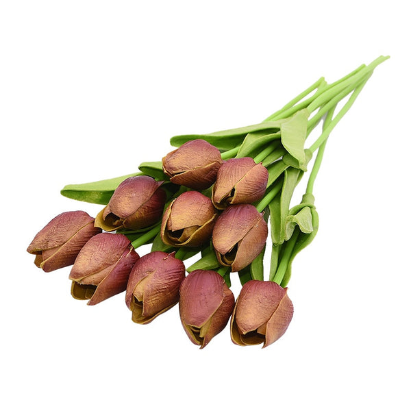 Ensemble de 10 fleurs de tulipes artificielles Real Touch