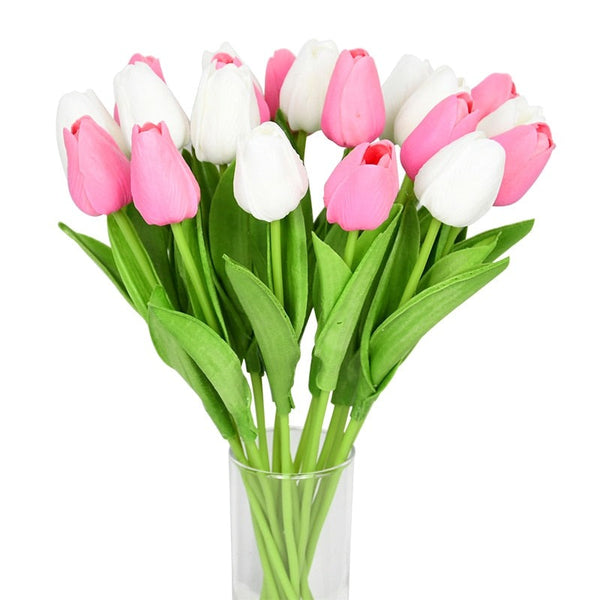 Ensemble de 10 fleurs de tulipes artificielles Real Touch