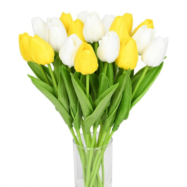 Ensemble de 10 fleurs de tulipes artificielles Real Touch