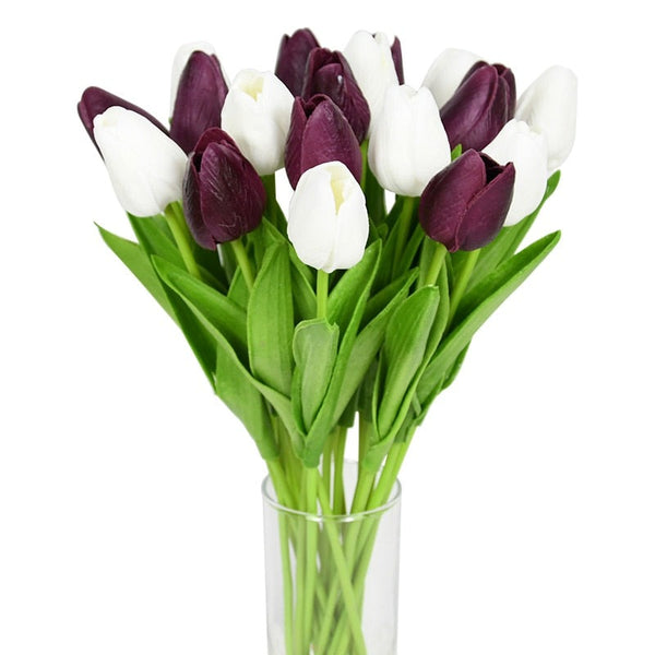 Ensemble de 10 fleurs de tulipes artificielles Real Touch