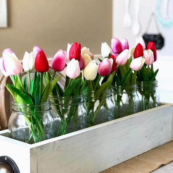 Künstliche Tulpenblume im 10-teiligen Set mit echter Haptik