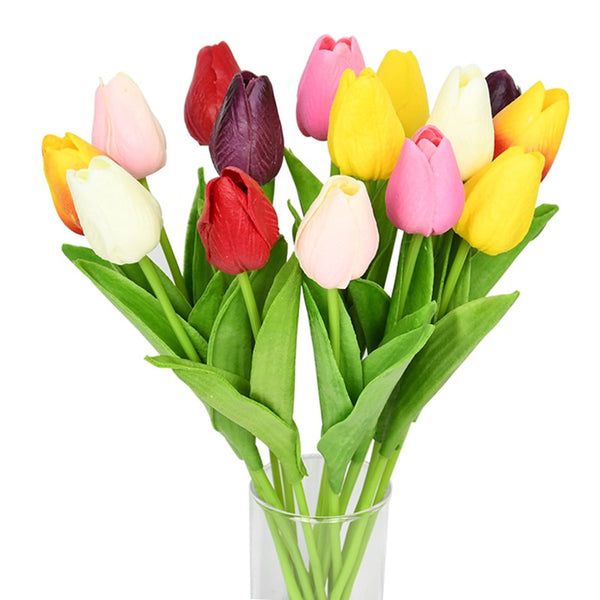 Ensemble de 10 fleurs de tulipes artificielles Real Touch