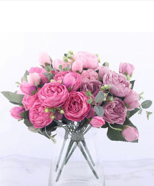 Fausses fleurs en soie pivoine