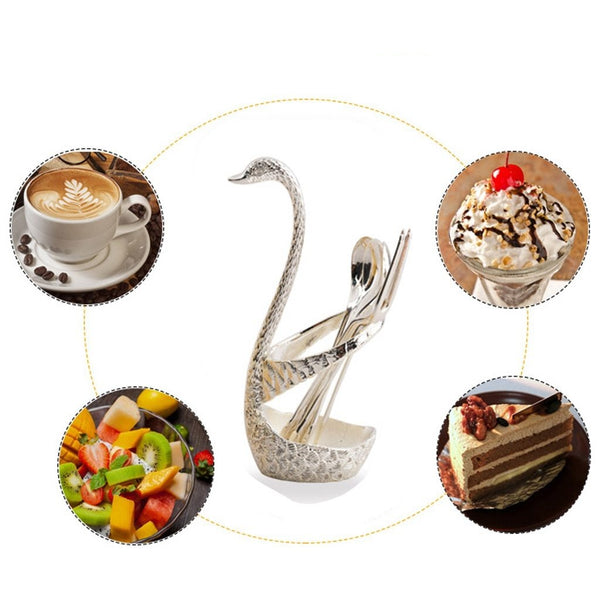 Schwanensalat- und Dessertbesteck