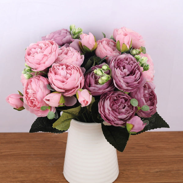 Fausses fleurs en soie pivoine