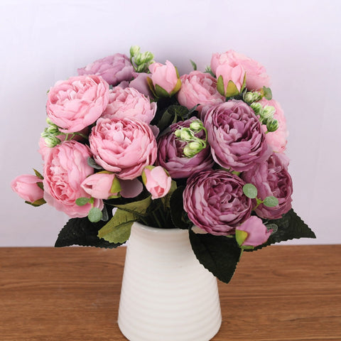 Fausses fleurs en soie pivoine