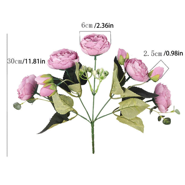 Fausses fleurs en soie pivoine