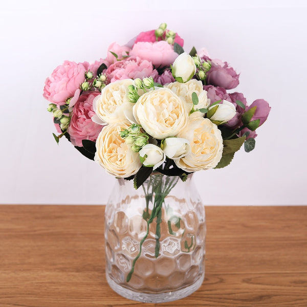 Fausses fleurs en soie pivoine