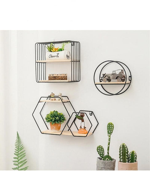 Hollow Wooden Storage Shelf