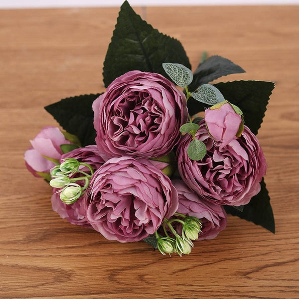 Fausses fleurs en soie pivoine