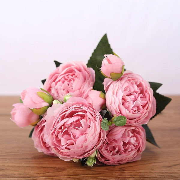 Fausses fleurs en soie pivoine