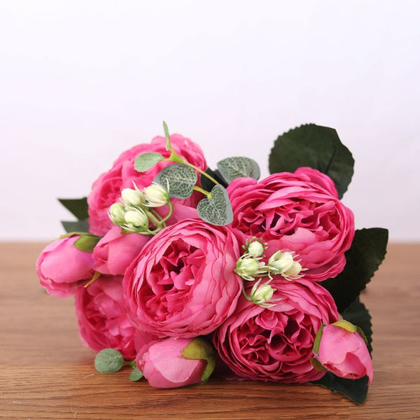 Fausses fleurs en soie pivoine