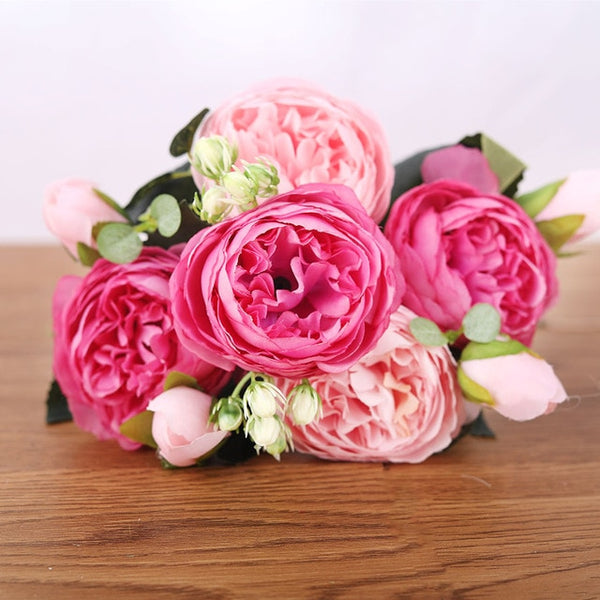 Fausses fleurs en soie pivoine