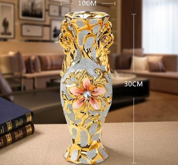 Vase victorien plaqué or