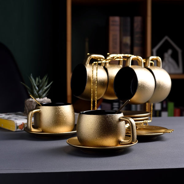 Arabisches Gold-Kaffeetassen- und Untertassen-Set