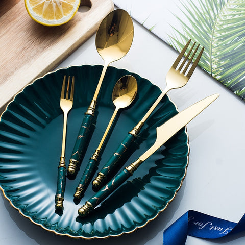 Marble Vintage Flatware Set