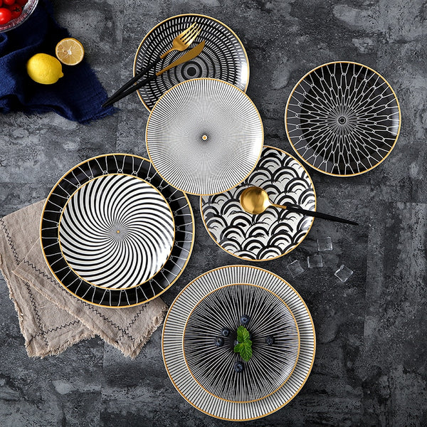 Geometry dinner plate set of 6