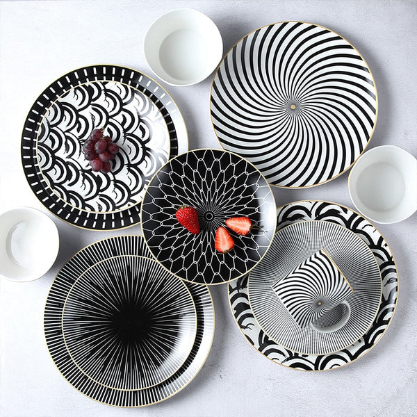 Geometry dinner plate set of 6