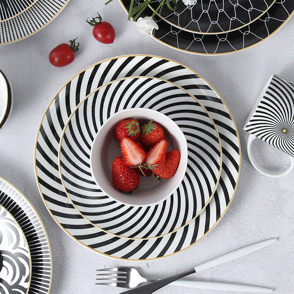 Geometry dinner plate set of 6