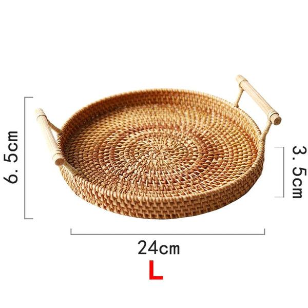 Korbgeflecht-Rattan-Tablett