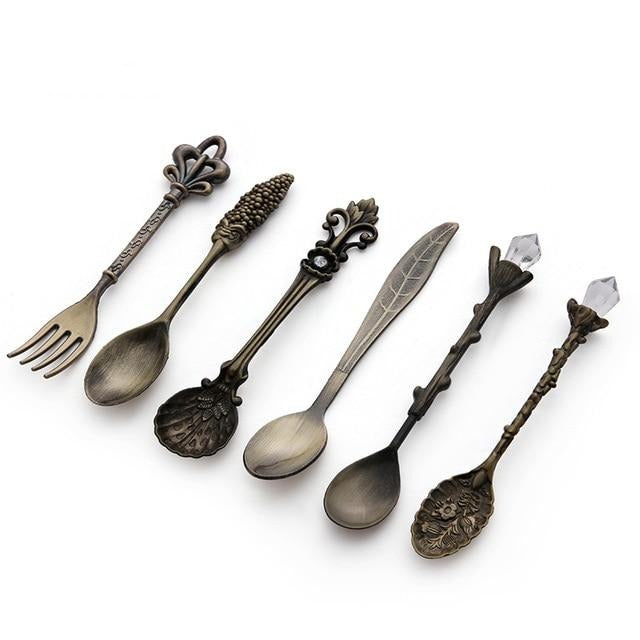 ancient, rustic and retro flatware bronze