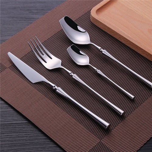 luxury Flatware, fork, Spoon, knife, set silver
