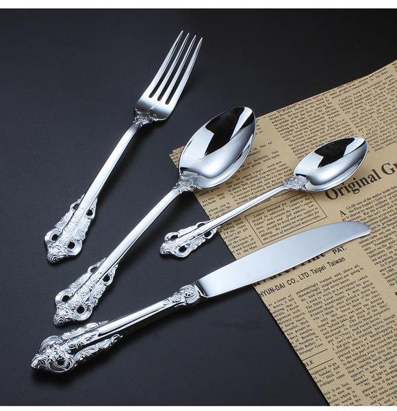 Luxury flatware, spoon, fork, knife silver