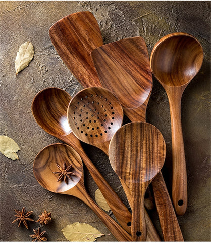 Ensemble de cuisine en bois de teck