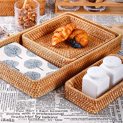 Boxed Wicker Rattan Tray