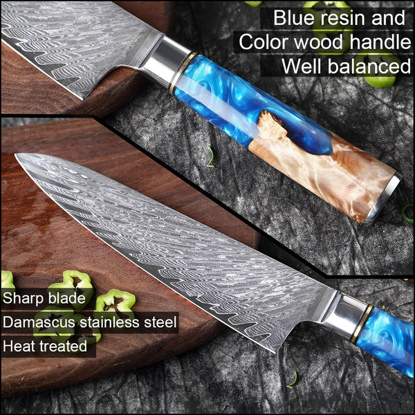 Messerset aus Kobalt-Damaststahl
