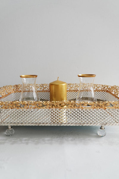 Glazed Gold Mirror Tray