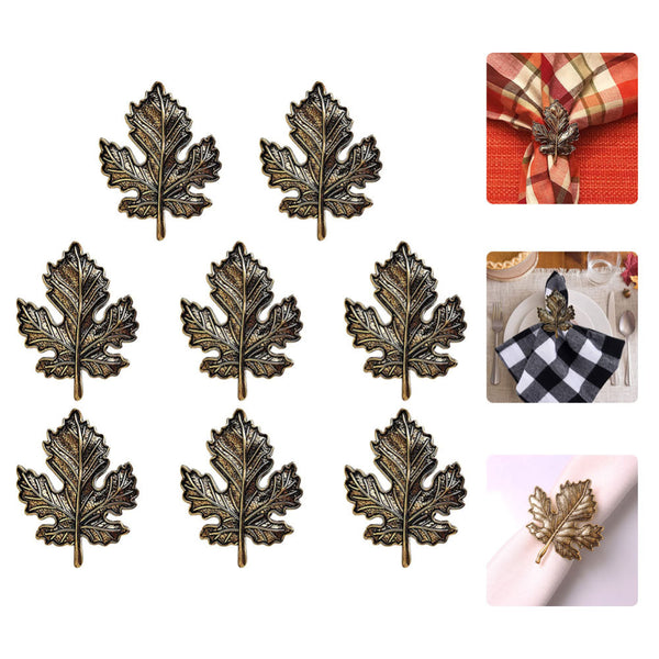 Maple Leaf Retro Napkin Ring Set