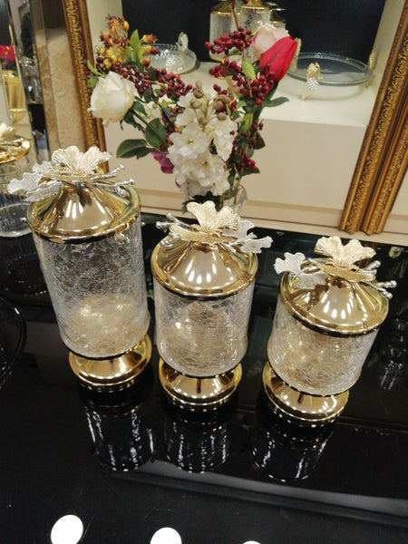 Frosted Handcrafted Glass Jar Set