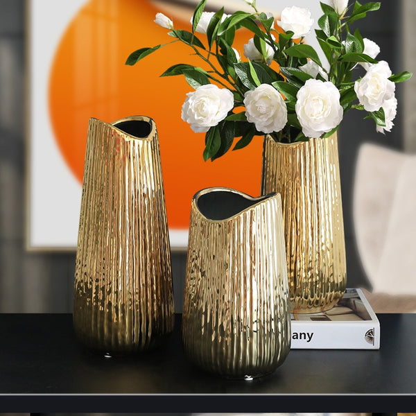 Vase Céramique Doré