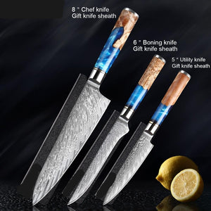 chef knife boning knife and utility knife